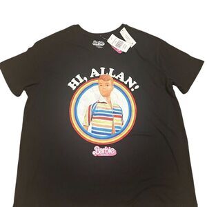 Barbie The Movie "Hi, Allan!" Unisex T-Shirt Black Size L Graphic Print